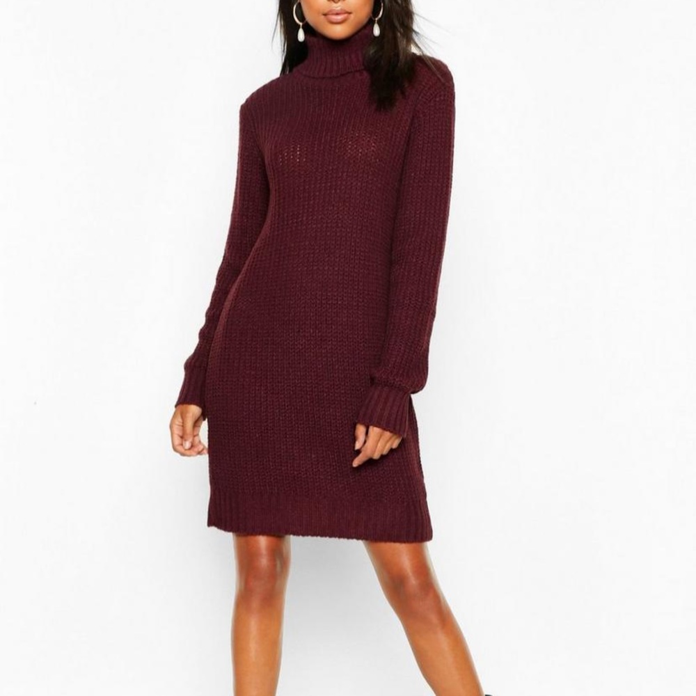 Tall Soft Knit Roll Neck Sweater Dress
